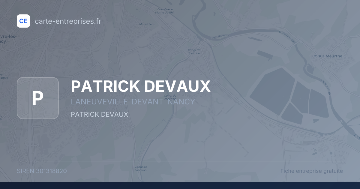 PATRICK DEVAUX — 301318820 — fiche entreprise