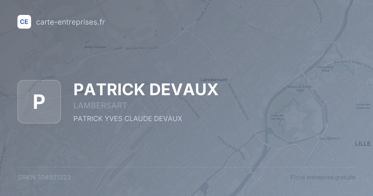 PATRICK DEVAUX — 304921323 — fiche entreprise