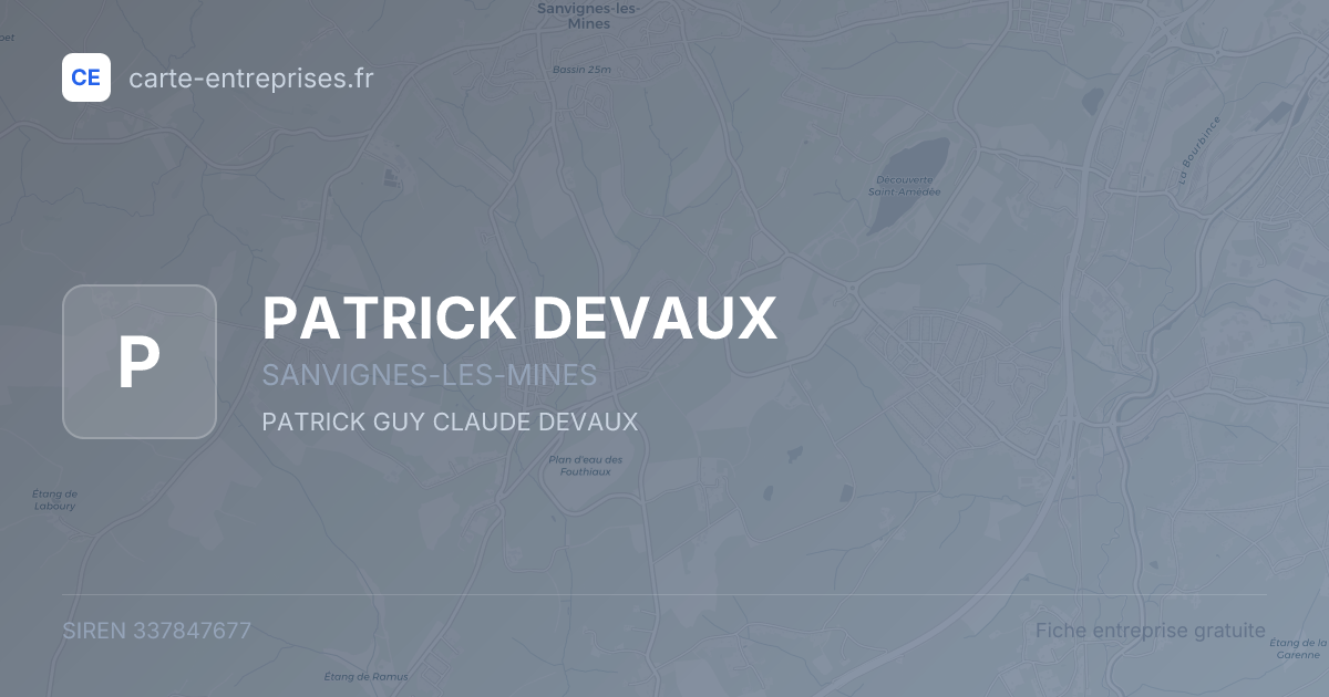 PATRICK DEVAUX — 337847677 — fiche entreprise