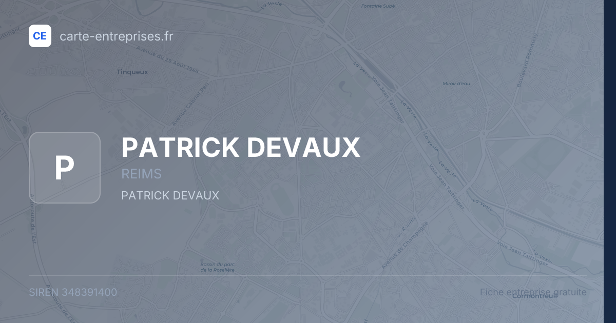 PATRICK DEVAUX — 348391400 — fiche entreprise
