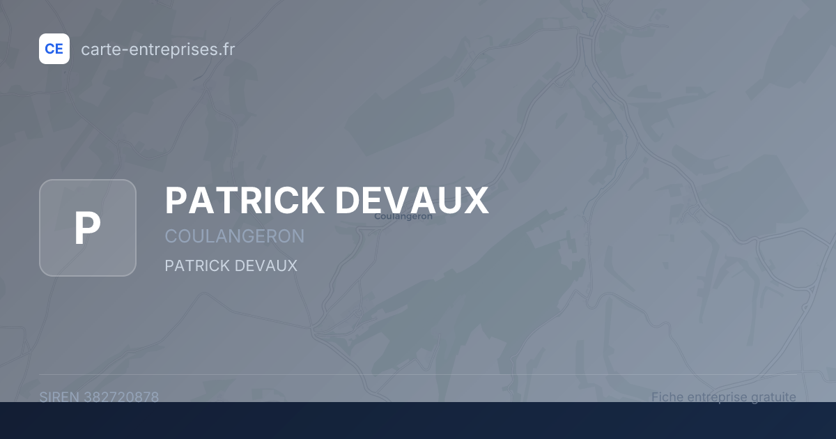 PATRICK DEVAUX — 382720878 — fiche entreprise