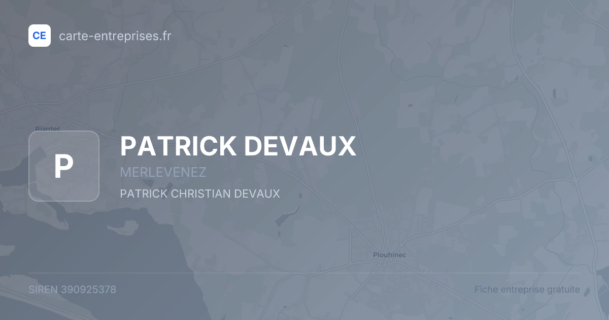 PATRICK DEVAUX — 390925378 — fiche entreprise