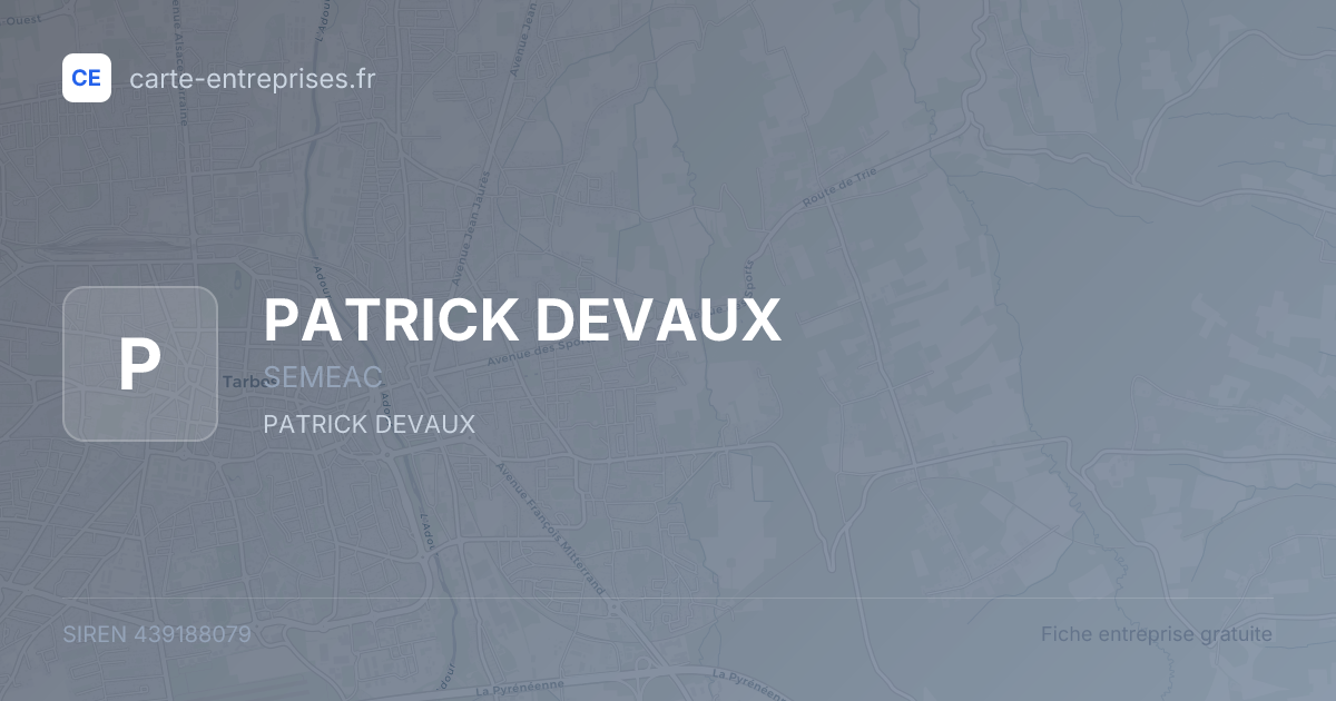 PATRICK DEVAUX — 439188079 — fiche entreprise