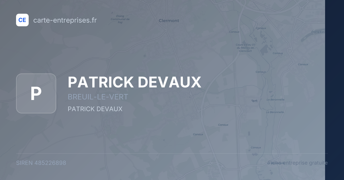 PATRICK DEVAUX — 485226898 — fiche entreprise
