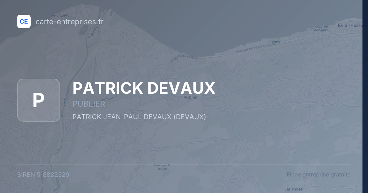 PATRICK DEVAUX — 518882329 — fiche entreprise
