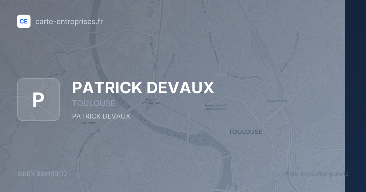 PATRICK DEVAUX — 881400113 — fiche entreprise
