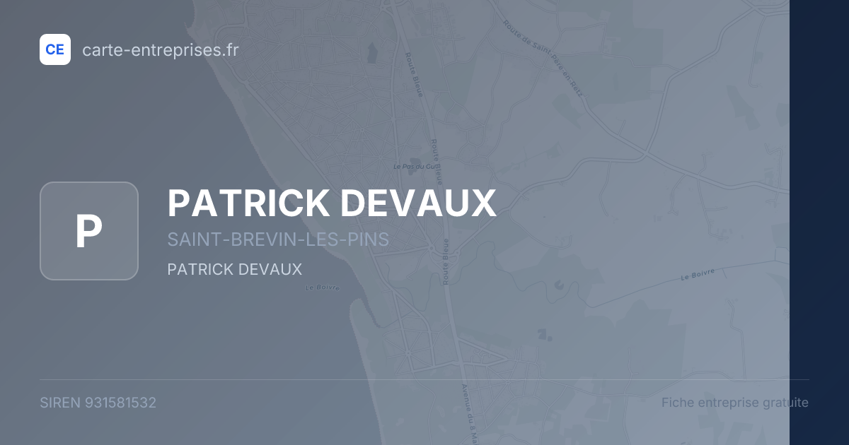 PATRICK DEVAUX — 931581532 — fiche entreprise
