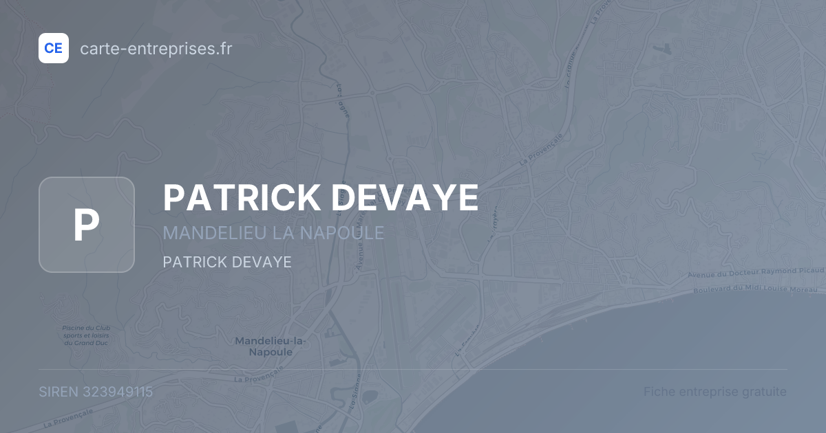 PATRICK DEVAYE — 323949115 — fiche entreprise