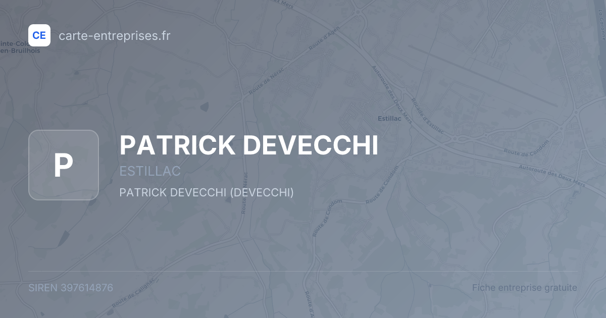 PATRICK DEVECCHI — 397614876 — fiche entreprise