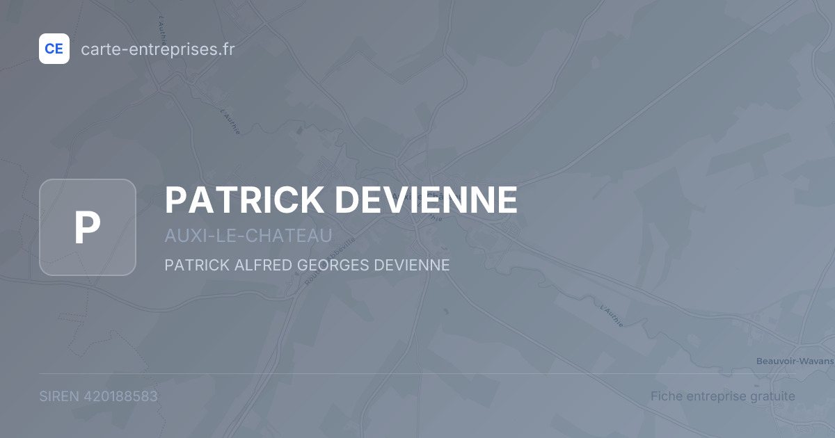 PATRICK DEVIENNE — 420188583 — fiche entreprise