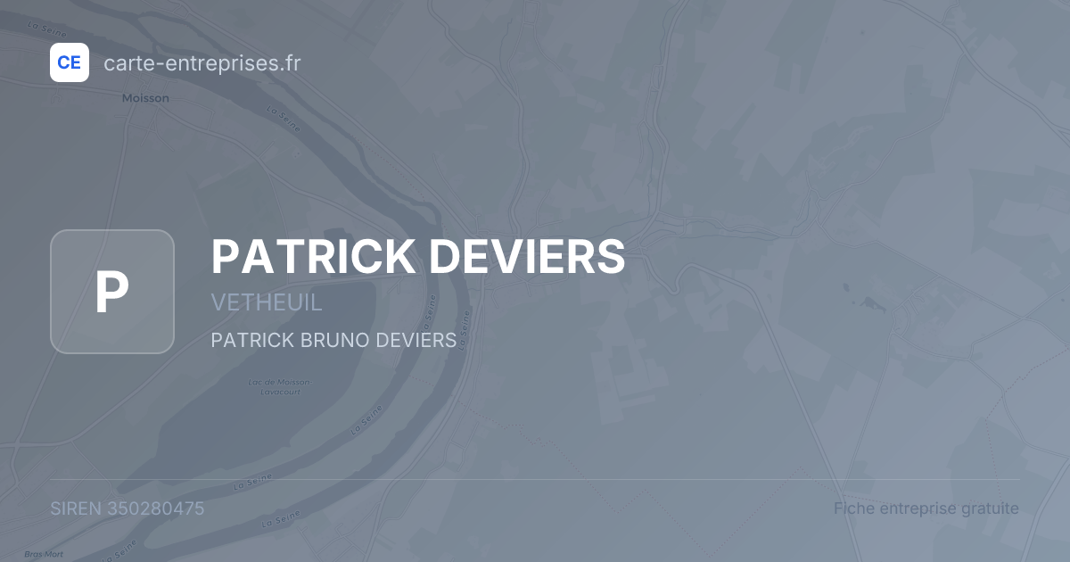 PATRICK DEVIERS — 350280475 — fiche entreprise