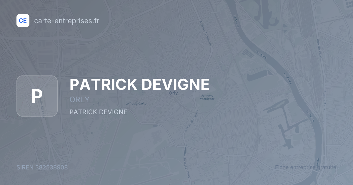 PATRICK DEVIGNE — 382538908 — fiche entreprise