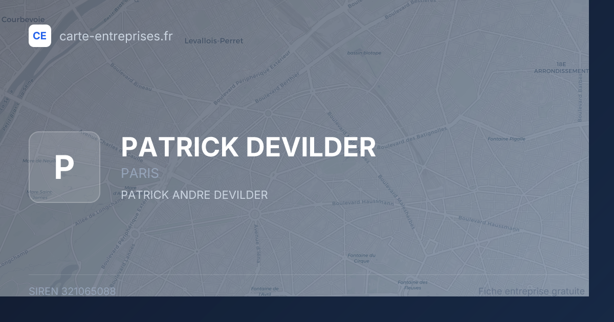 PATRICK DEVILDER — 321065088 — fiche entreprise