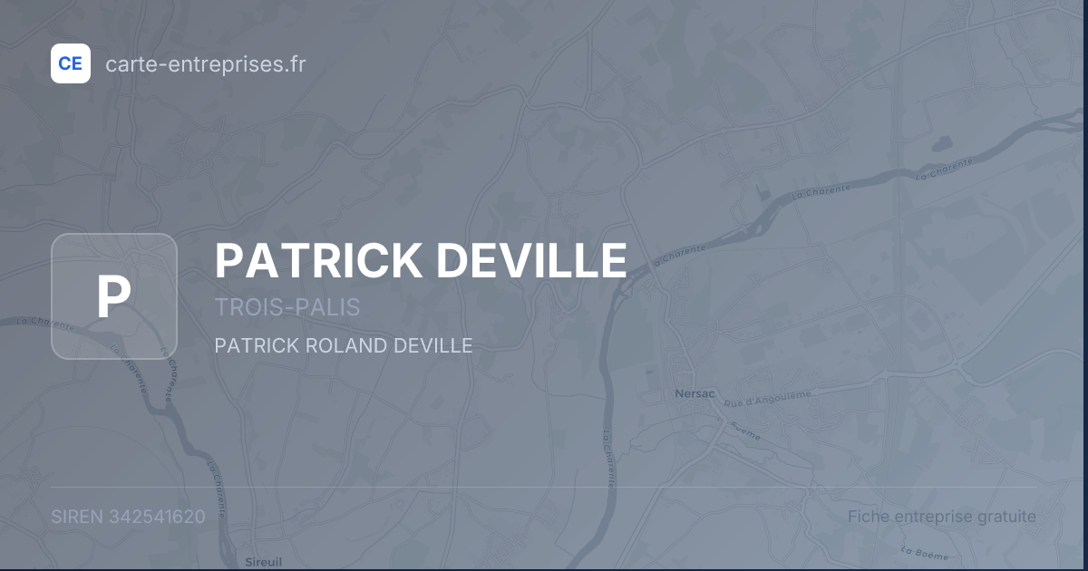 PATRICK DEVILLE — 342541620 — fiche entreprise