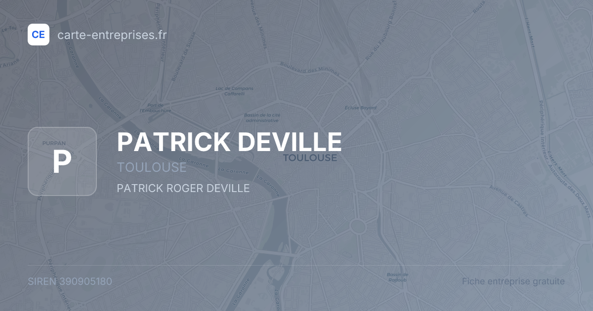 PATRICK DEVILLE — 390905180 — fiche entreprise