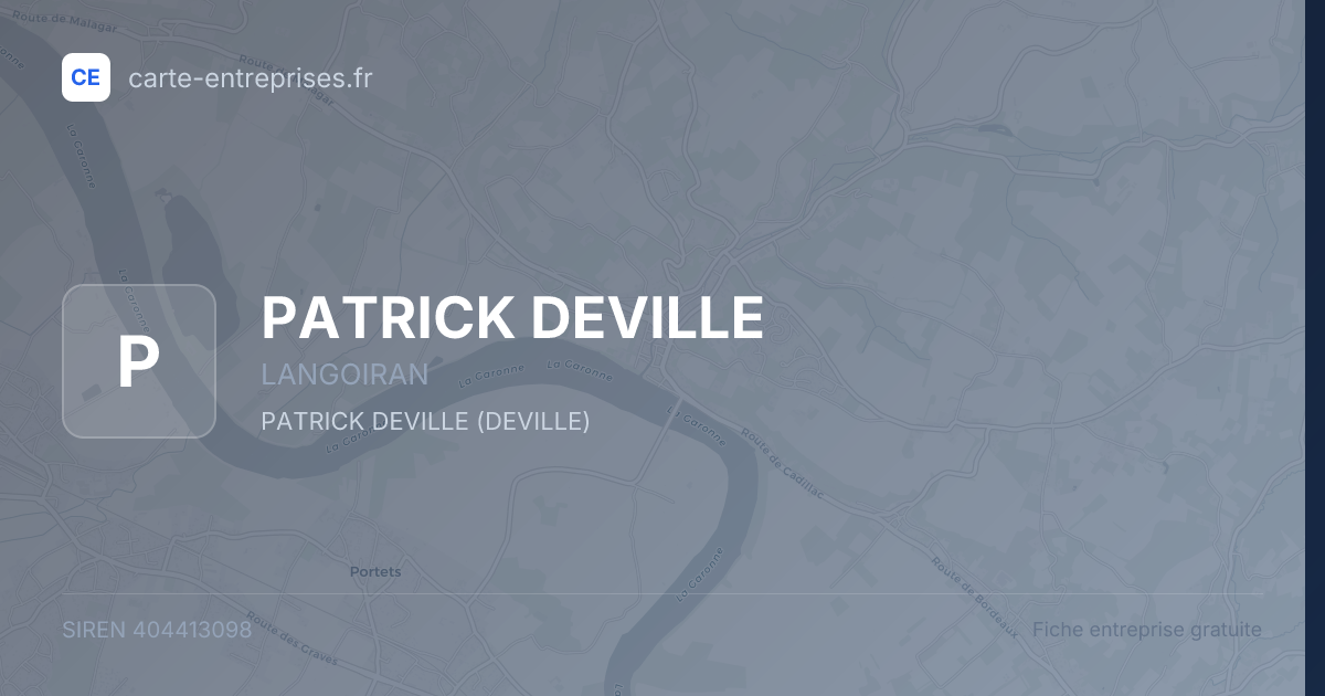 PATRICK DEVILLE — 404413098 — fiche entreprise