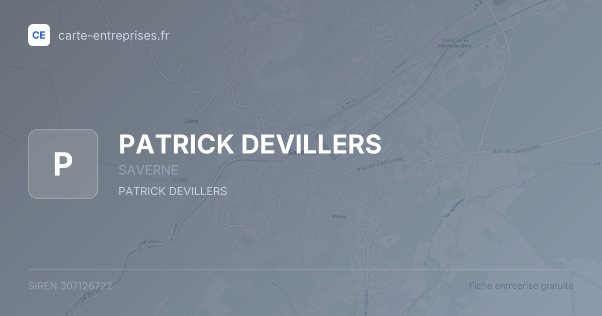 PATRICK DEVILLERS — 307126722 — fiche entreprise