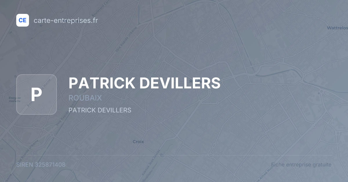 PATRICK DEVILLERS — 325871408 — fiche entreprise