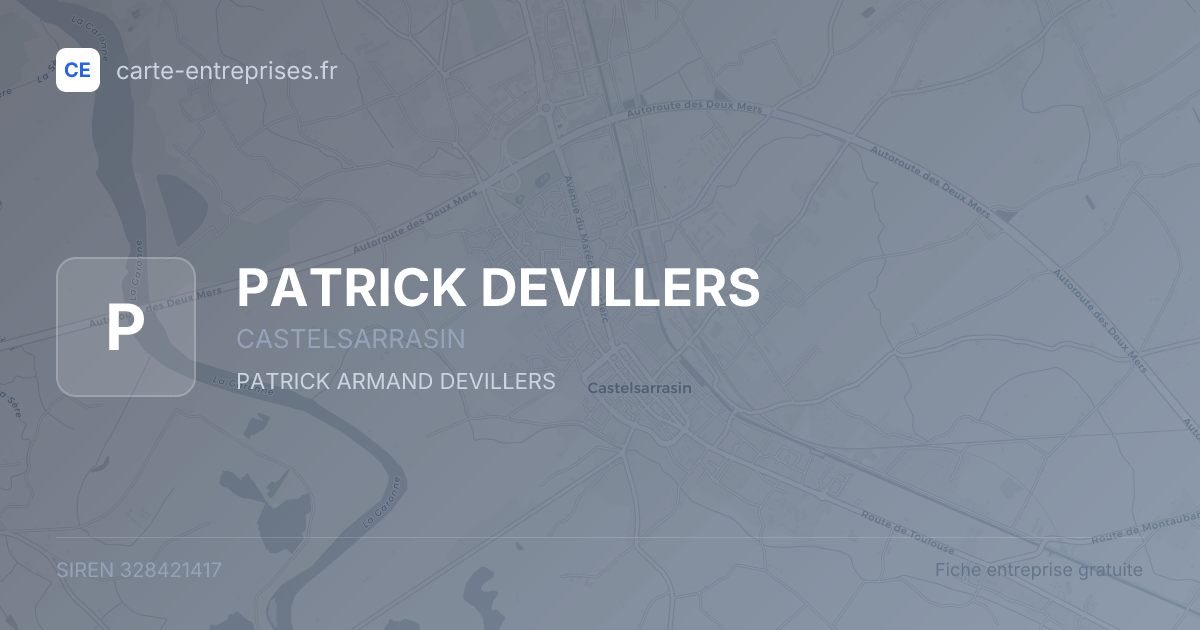 PATRICK DEVILLERS — 328421417 — fiche entreprise