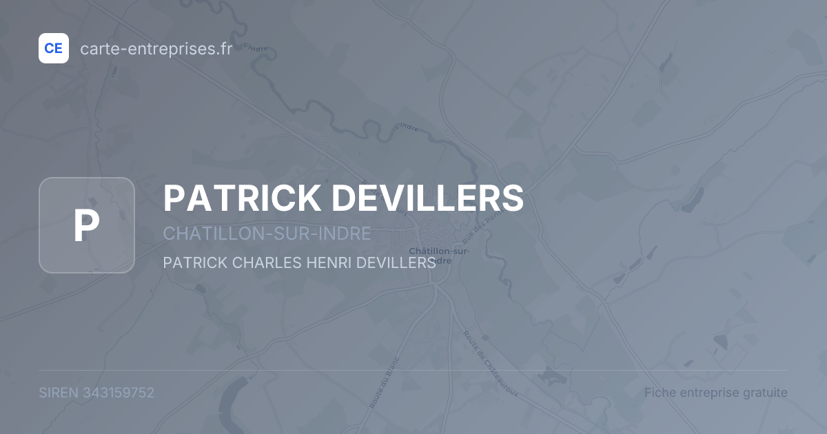 PATRICK DEVILLERS — 343159752 — fiche entreprise