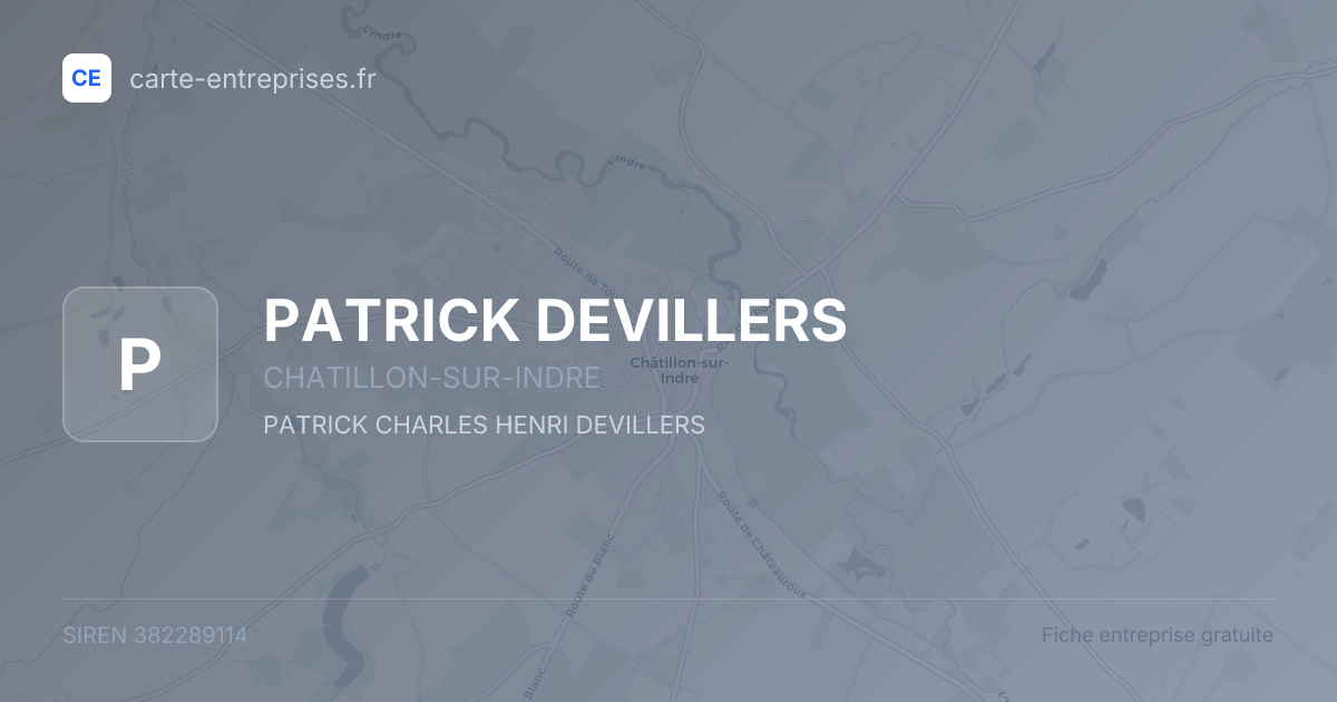 PATRICK DEVILLERS — 382289114 — fiche entreprise