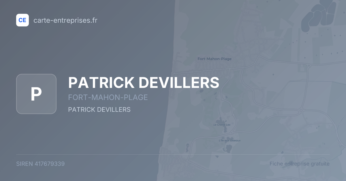 PATRICK DEVILLERS — 417679339 — fiche entreprise