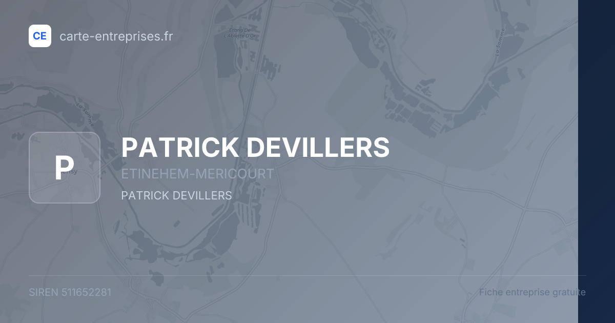 PATRICK DEVILLERS — 511652281 — fiche entreprise