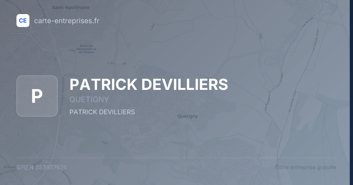 PATRICK DEVILLIERS — 353957574 — fiche entreprise