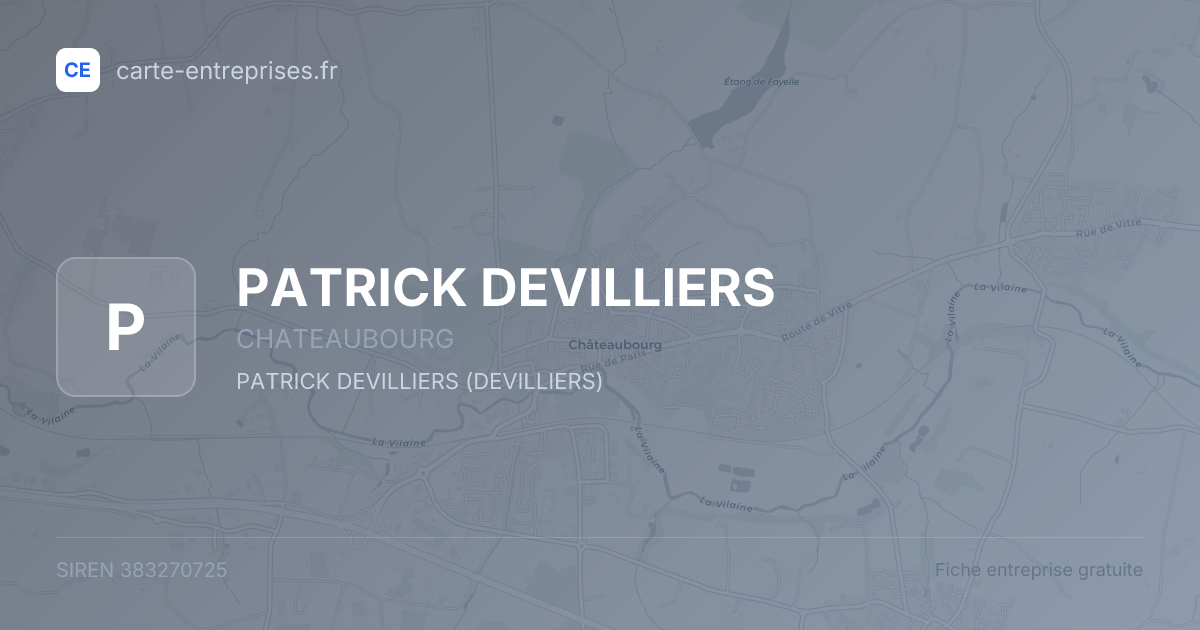 PATRICK DEVILLIERS — 383270725 — fiche entreprise