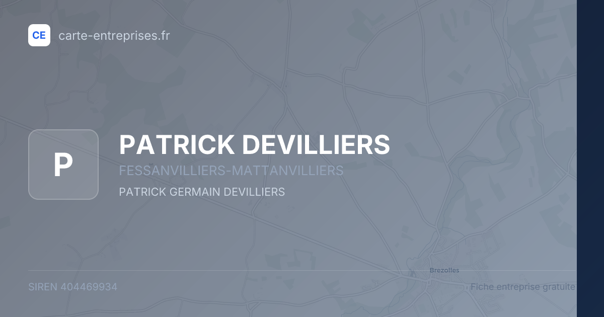 PATRICK DEVILLIERS — 404469934 — fiche entreprise