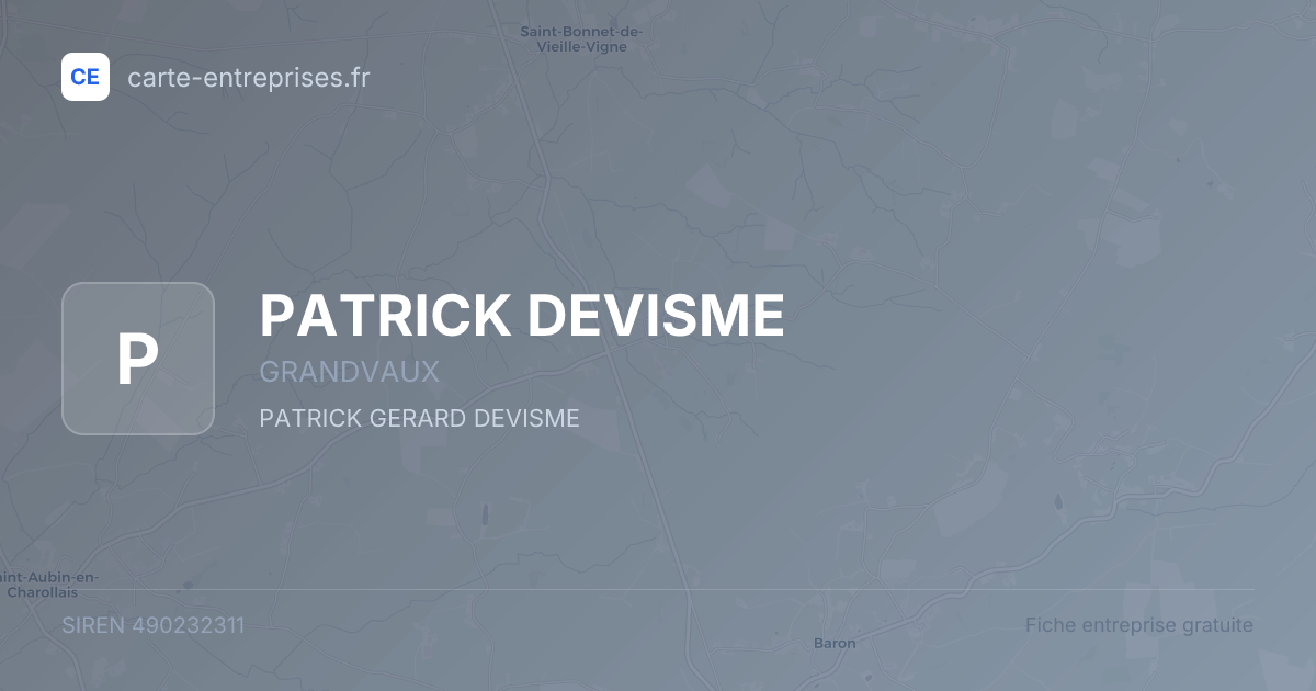 PATRICK DEVISME — 490232311 — fiche entreprise