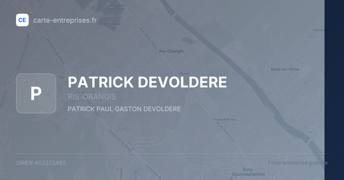 PATRICK DEVOLDERE — 402373492 — fiche entreprise