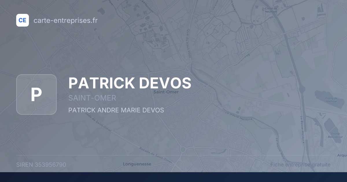 PATRICK DEVOS — 353956790 — fiche entreprise