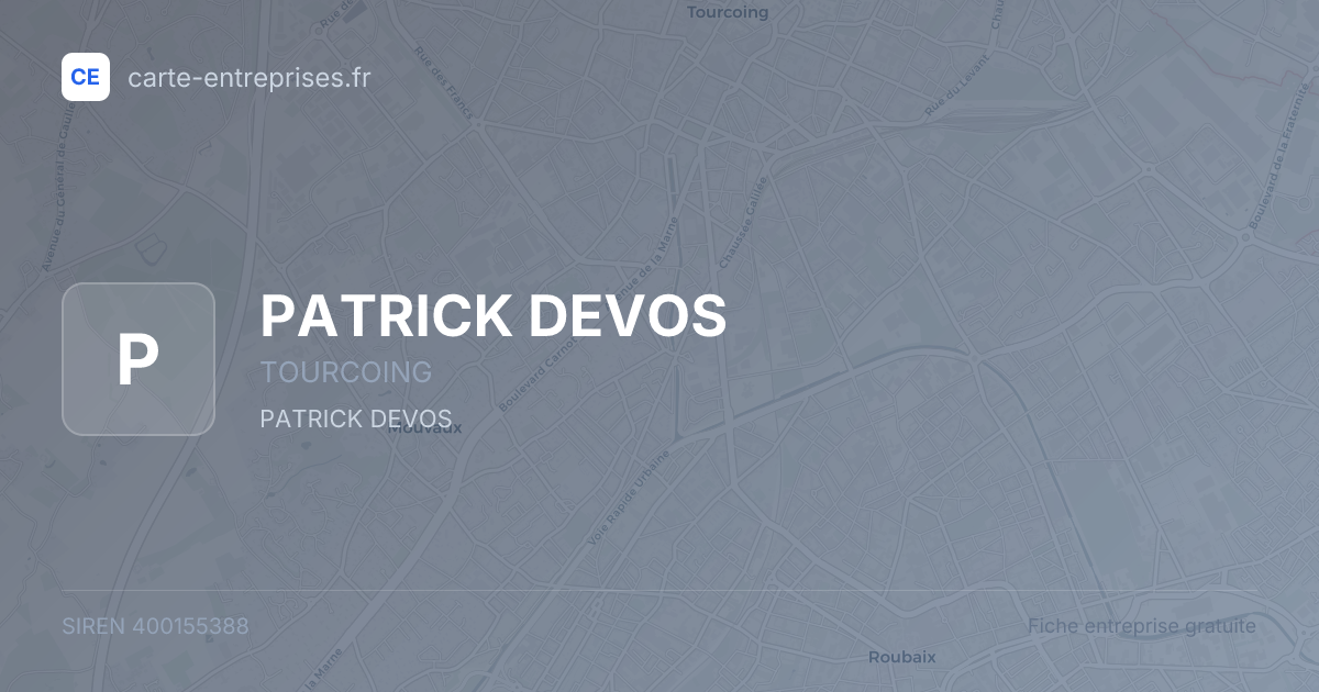 PATRICK DEVOS — 400155388 — fiche entreprise