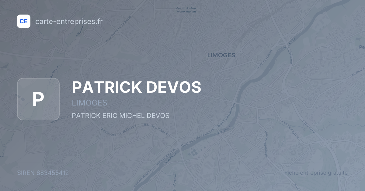PATRICK DEVOS — 883455412 — fiche entreprise