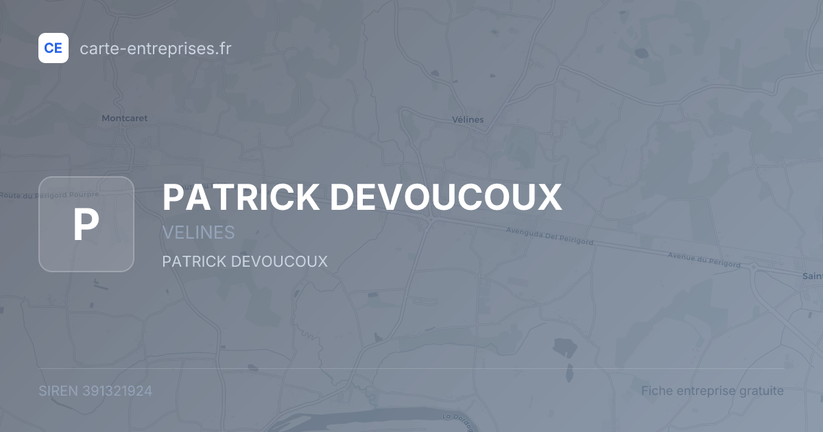 PATRICK DEVOUCOUX — 391321924 — fiche entreprise