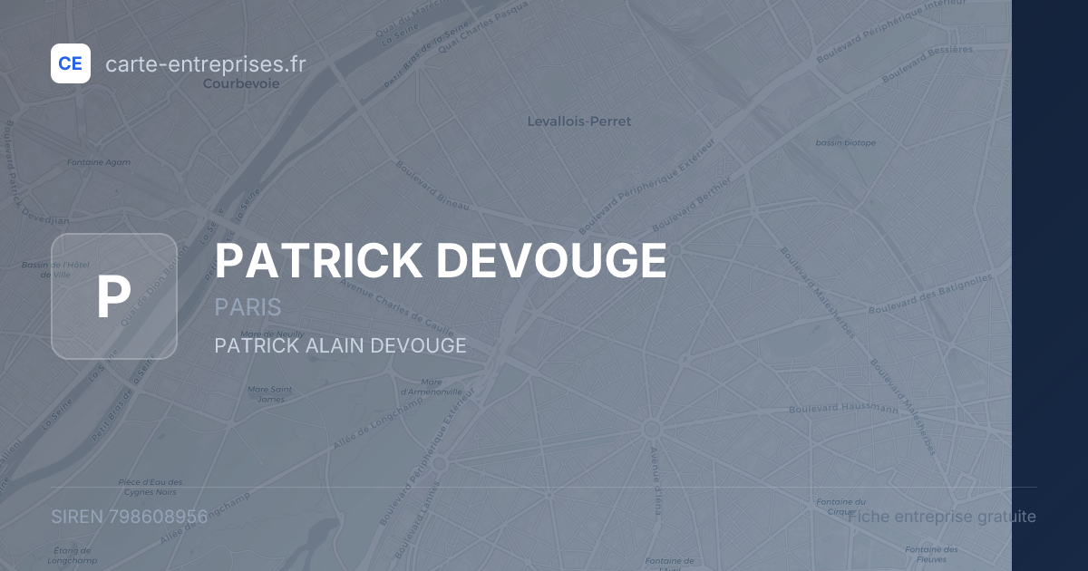 PATRICK DEVOUGE — 798608956 — fiche entreprise