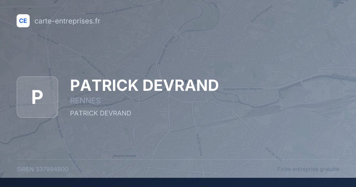PATRICK DEVRAND — 337994800 — fiche entreprise