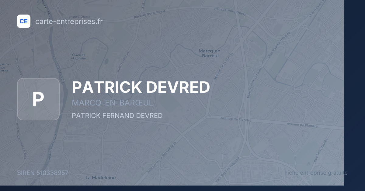 PATRICK DEVRED — 510338957 — fiche entreprise