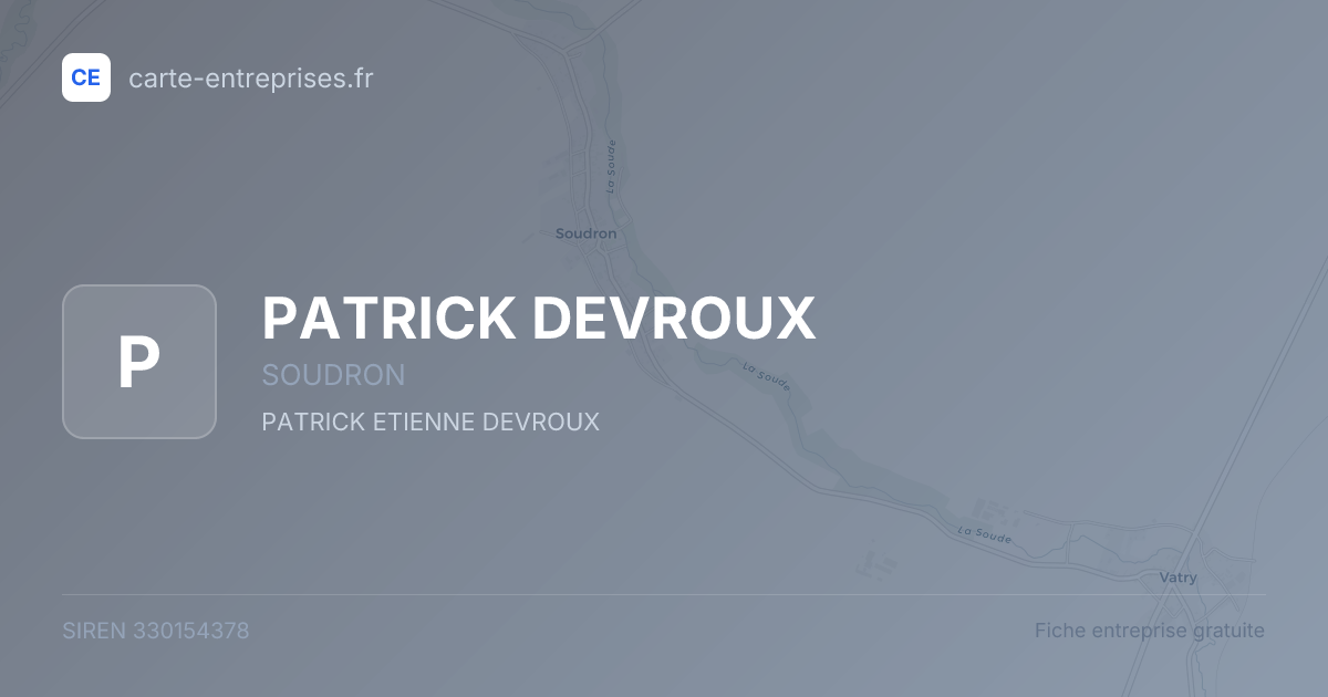 PATRICK DEVROUX — 330154378 — fiche entreprise