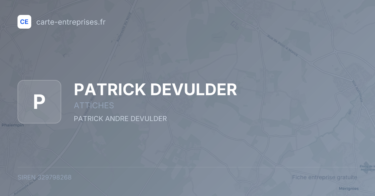PATRICK DEVULDER — 329798268 — fiche entreprise