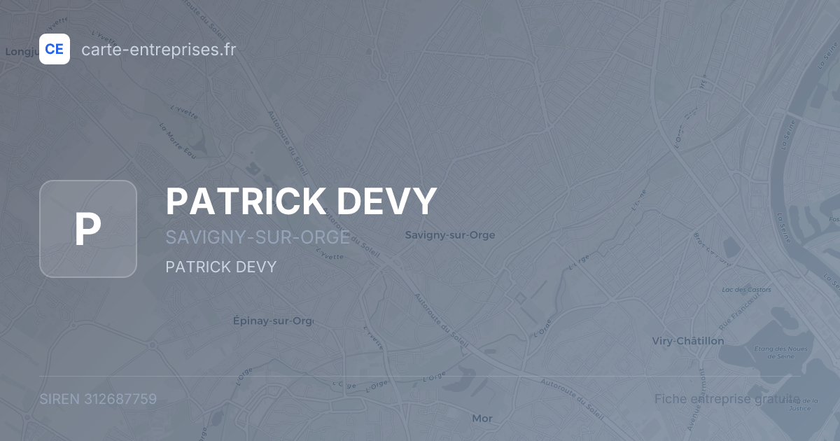 PATRICK DEVY — 312687759 — fiche entreprise