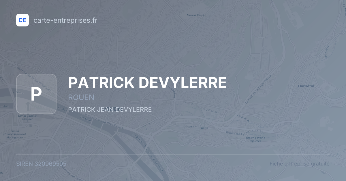 PATRICK DEVYLERRE — 320969595 — fiche entreprise