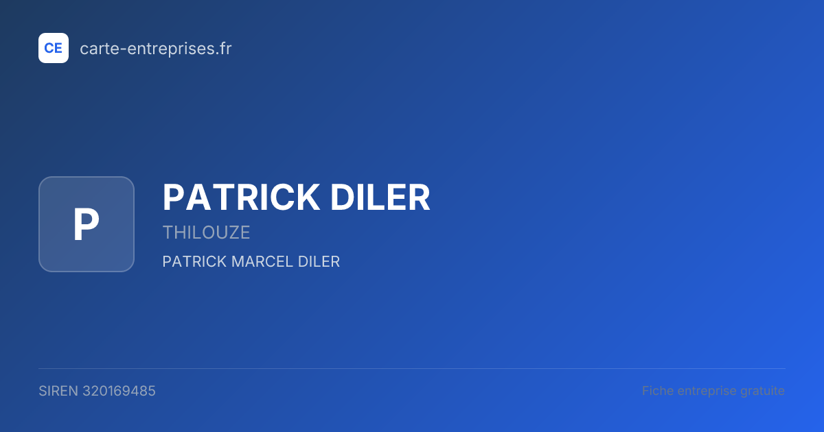 PATRICK DILER — 320169485 — fiche entreprise