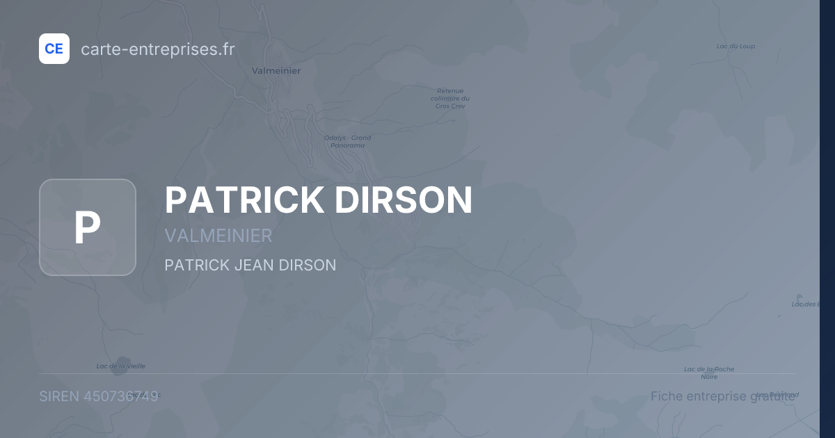 PATRICK DIRSON — 450736749 — fiche entreprise