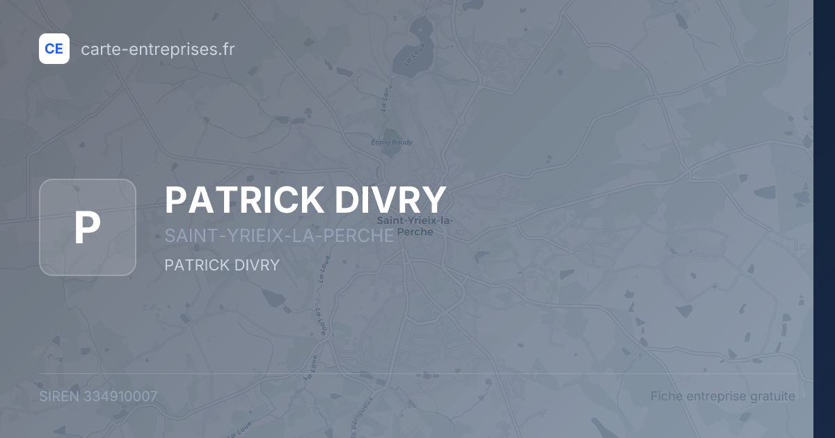 PATRICK DIVRY — 334910007 — fiche entreprise