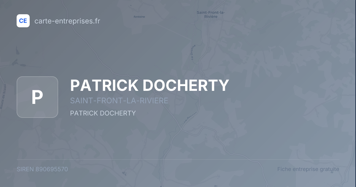 PATRICK DOCHERTY — 890695570 — fiche entreprise