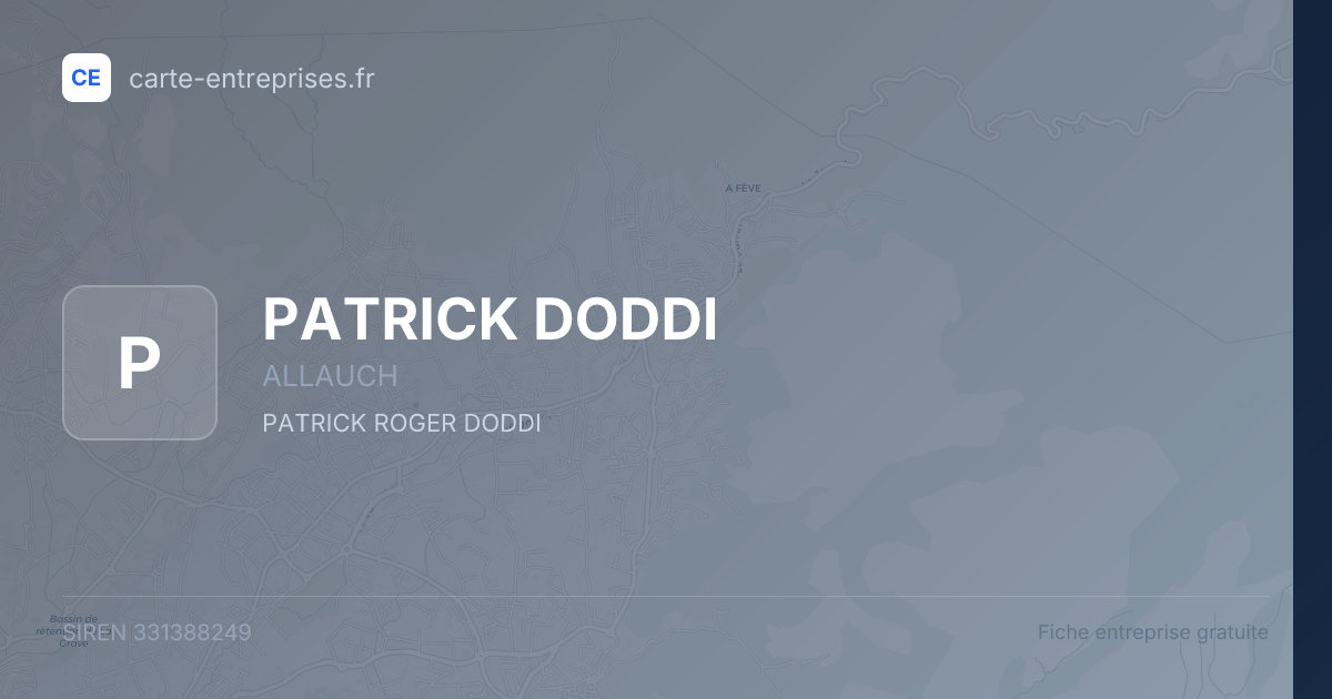 PATRICK DODDI — 331388249 — fiche entreprise