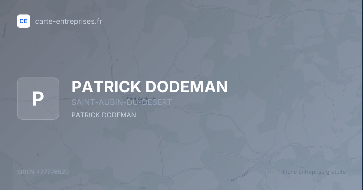 PATRICK DODEMAN — 477776520 — fiche entreprise