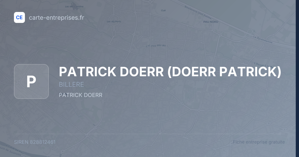 PATRICK DOERR (DOERR PATRICK) — 828812461 — fiche entreprise
